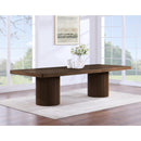  Color_Brown -- Belinda 96" / 144" Brown Solid Wood And Oak Veneer Dining Table IMAGE 3