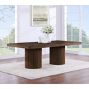 Color_Brown -- Belinda 96" / 144" Brown Solid Wood And Oak Veneer Dining Table IMAGE 4