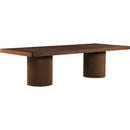  Color_Brown -- Belinda 96" / 144" Brown Solid Wood And Oak Veneer Dining Table IMAGE 5