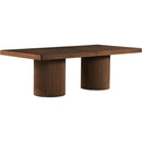  Color_Brown -- Belinda 96" / 144" Brown Solid Wood And Oak Veneer Dining Table IMAGE 6