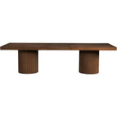  Color_Brown -- Belinda 96" / 144" Brown Solid Wood And Oak Veneer Dining Table IMAGE 8