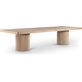  Color_Natural -- Belinda 96" / 144" Natural Solid Wood And Oak Veneer Dining Table IMAGE 1