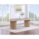  Color_Natural -- Belinda 96" / 144" Natural Solid Wood And Oak Veneer Dining Table IMAGE 3