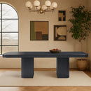  Meridian Mohari 112" / 136" / 160" Black Solid Wood And Oak Veneer Dining Table IMAGE 2