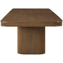  Color_Brown -- Mohari 112" / 136" / 160" Brown Solid Wood And Oak Veneer Dining Table IMAGE 3