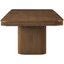  Color_Brown -- Mohari 112" / 136" / 160" Brown Solid Wood And Oak Veneer Dining Table IMAGE 4