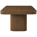  Color_Brown -- Mohari 112" / 136" / 160" Brown Solid Wood And Oak Veneer Dining Table IMAGE 5