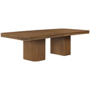  Color_Brown -- Mohari 112" / 136" / 160" Brown Solid Wood And Oak Veneer Dining Table IMAGE 8