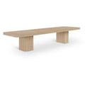  Color_Natural -- Mohari 112" / 136" / 160" Natural Solid Wood And Oak Veneer Dining Table IMAGE 1