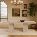  Color_Natural -- Mohari 112" / 136" / 160" Natural Solid Wood And Oak Veneer Dining Table IMAGE 2