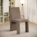  Color_Brown -- Benson Brown Corduroy Fabric Upholstered Dining Chair IMAGE 2