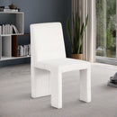  Color_Cream -- Benson Cream Corduroy Fabric Upholstered Dining Chair IMAGE 2