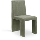 Meridian Benson Green Microsuede Corduroy Fabric Dining Chair IMAGE 1