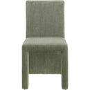 Meridian Benson Green Microsuede Corduroy Fabric Dining Chair IMAGE 3