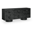  Meridian Bubble Black Solid Wood And Oak Veneer Sideboard / Buffet IMAGE 1