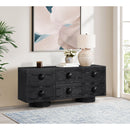  Meridian Bubble Black Solid Wood And Oak Veneer Sideboard / Buffet IMAGE 2