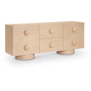  Meridian Bubble Natural Solid Wood And Oak Veneer Sideboard / Buffet IMAGE 1