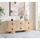  Meridian Bubble Natural Solid Wood And Oak Veneer Sideboard / Buffet IMAGE 2