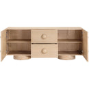  Meridian Bubble Natural Solid Wood And Oak Veneer Sideboard / Buffet IMAGE 5