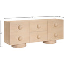 Meridian Bubble Natural Solid Wood And Oak Veneer Sideboard / Buffet IMAGE 8