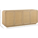  Meridian Windsor Natural Solid Wood And Natural Cane Sideboard / Buffet IMAGE 10