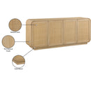  Meridian Windsor Natural Solid Wood And Natural Cane Sideboard / Buffet IMAGE 11