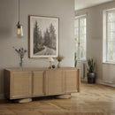  Meridian Windsor Natural Solid Wood And Natural Cane Sideboard / Buffet IMAGE 2