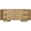  Meridian Windsor Natural Solid Wood And Natural Cane Sideboard / Buffet IMAGE 6