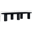  Meridian Dolan 143.25" / 119.25" / 95.25" Black Solid Wood And Oak Veneer Dining Table IMAGE 14