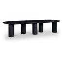  Color_Black -- Meridian Oval Dolan Dining Table with Pedestal Base IMAGE 1