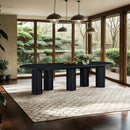  Color_Black -- Meridian Oval Dolan Dining Table with Pedestal Base IMAGE 3