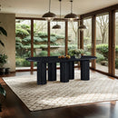  Color_Black -- Meridian Oval Dolan Dining Table with Pedestal Base IMAGE 4