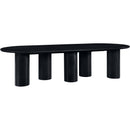  Color_Black -- Meridian Oval Dolan Dining Table with Pedestal Base IMAGE 5