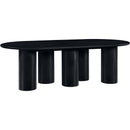  Color_Black -- Meridian Oval Dolan Dining Table with Pedestal Base IMAGE 6