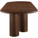  Color_Brown -- Dolan 143.25" / 119.25" / 95.25" Brown Solid Wood And Oak Veneer Dining Table IMAGE 10