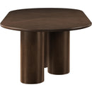  Color_Brown -- Dolan 143.25" / 119.25" / 95.25" Brown Solid Wood And Oak Veneer Dining Table IMAGE 12