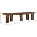  Meridian Dolan 143.25" / 119.25" / 95.25" Brown Solid Wood And Oak Veneer Dining Table IMAGE 14