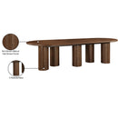  Color_Brown -- Dolan 143.25" / 119.25" / 95.25" Brown Solid Wood And Oak Veneer Dining Table IMAGE 15