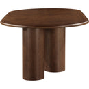  Color_Brown -- Dolan 143.25" / 119.25" / 95.25" Brown Solid Wood And Oak Veneer Dining Table IMAGE 8