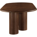  Color_Brown -- Dolan 143.25" / 119.25" / 95.25" Brown Solid Wood And Oak Veneer Dining Table IMAGE 9