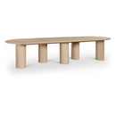  Color_Oak -- Dolan 95.25" / 119.25" / 143.25" Oak Solid Wood And Oak Veneer Dining Table IMAGE 1