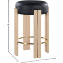  Meridian Harrison Black Vegan Leather Upholstered Counter Stool IMAGE 6