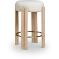  Color_Cream -- Harrison Cream Vegan Leather Upholstered Counter Stool IMAGE 1
