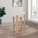  Color_Cream -- Harrison Cream Vegan Leather Upholstered Counter Stool IMAGE 2