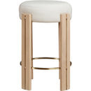  Color_Cream -- Harrison Cream Vegan Leather Upholstered Counter Stool IMAGE 3