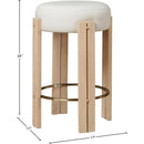  Color_Cream -- Harrison Cream Vegan Leather Upholstered Counter Stool IMAGE 6
