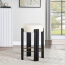  Color_Cream -- Harrison Cream Vegan Leather Upholstered Counter Stool IMAGE 2