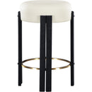  Color_Cream -- Harrison Cream Vegan Leather Upholstered Counter Stool IMAGE 3