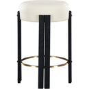Meridian Harrison Cream Vegan Leather Counter Stool IMAGE 3