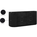  Meridian Astrid Black Solid Wood And Oak Veneer Dresser IMAGE 14